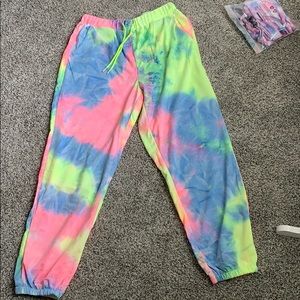 High waisted tie dye joggers